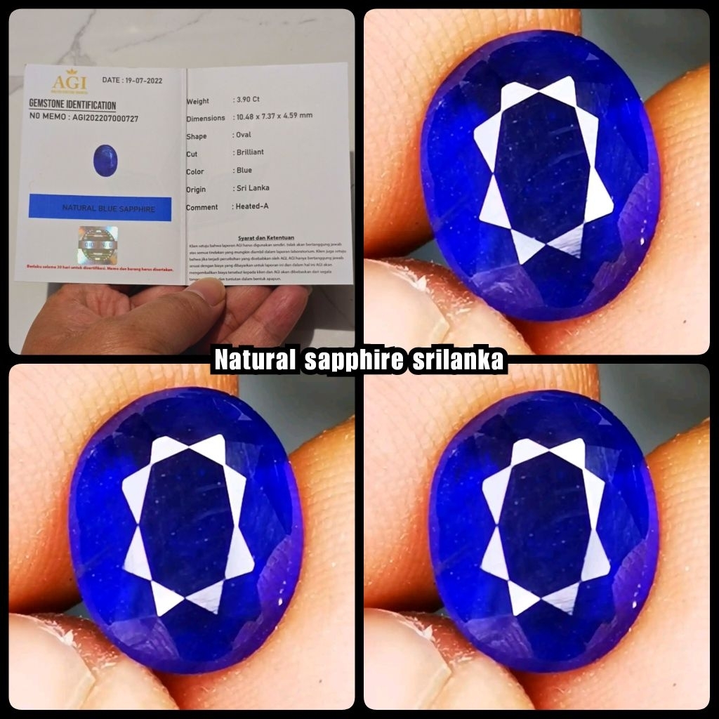 SAPPHIRE ROYAL BLUE CEYLON HQ SRILANKA + MEMO LAB