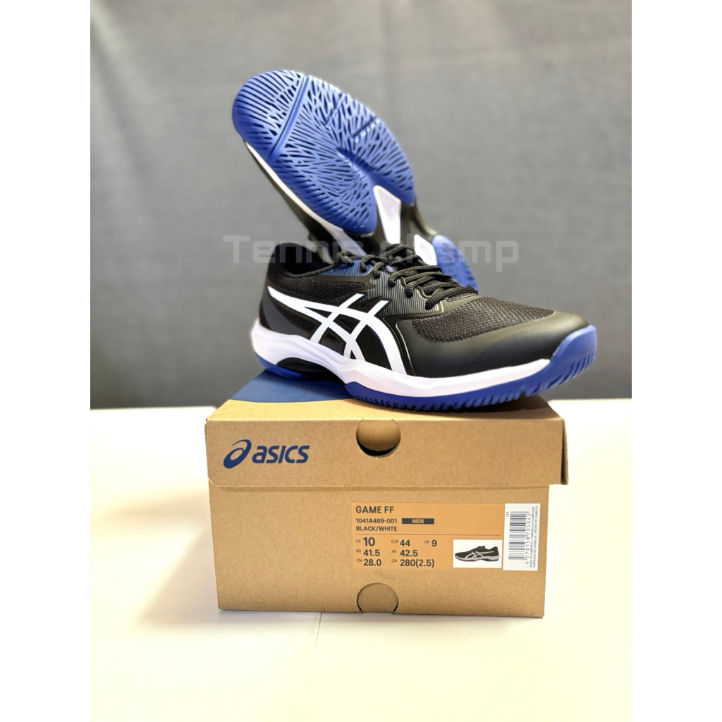 Sepatu Tenis Asics Game FF Black White Men/ Tennis Shoe Asics Game FF Black White Original