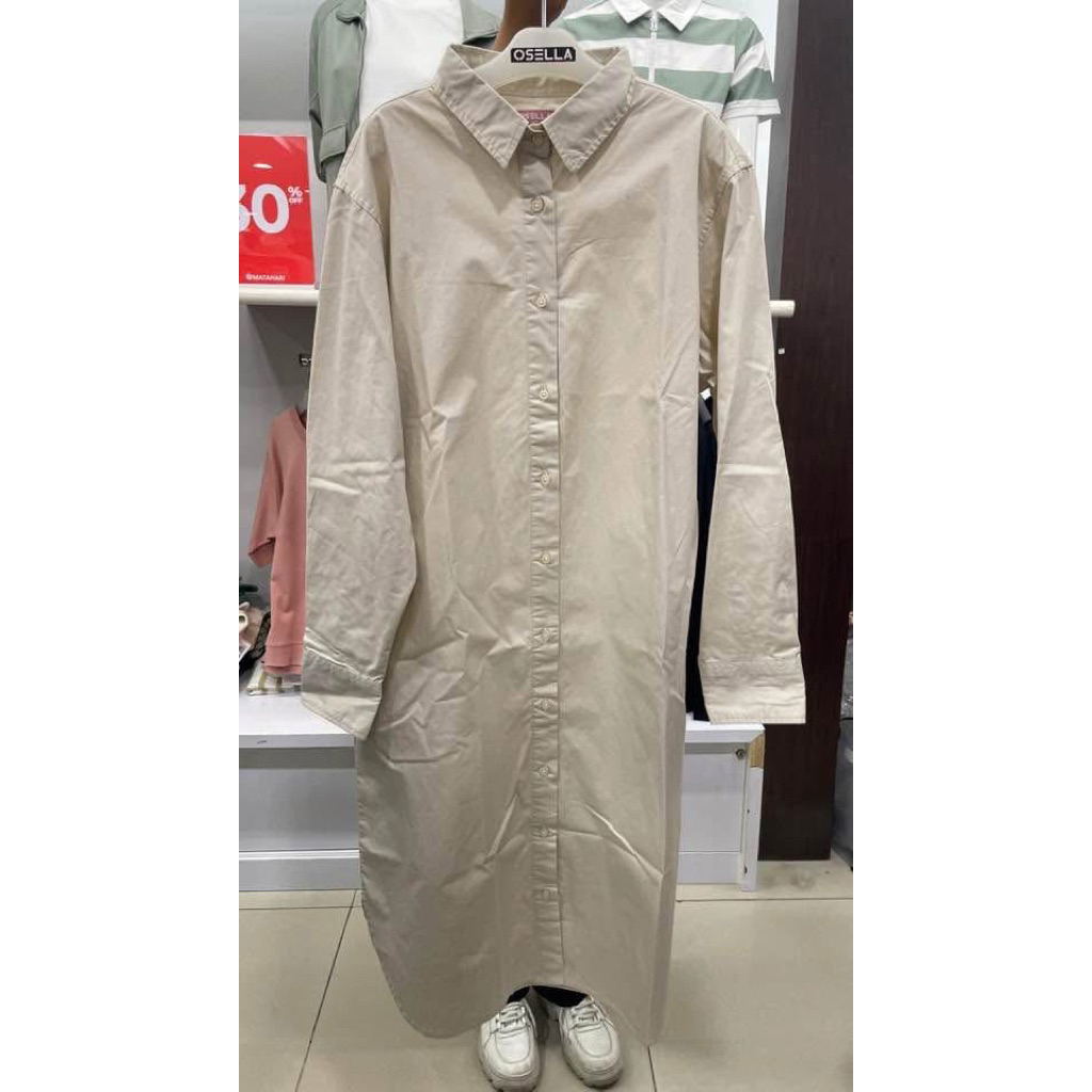 Osella Ivy Midi Dress With Collar 21575005 | Dress Lebaran Wanita Lengan Panjang