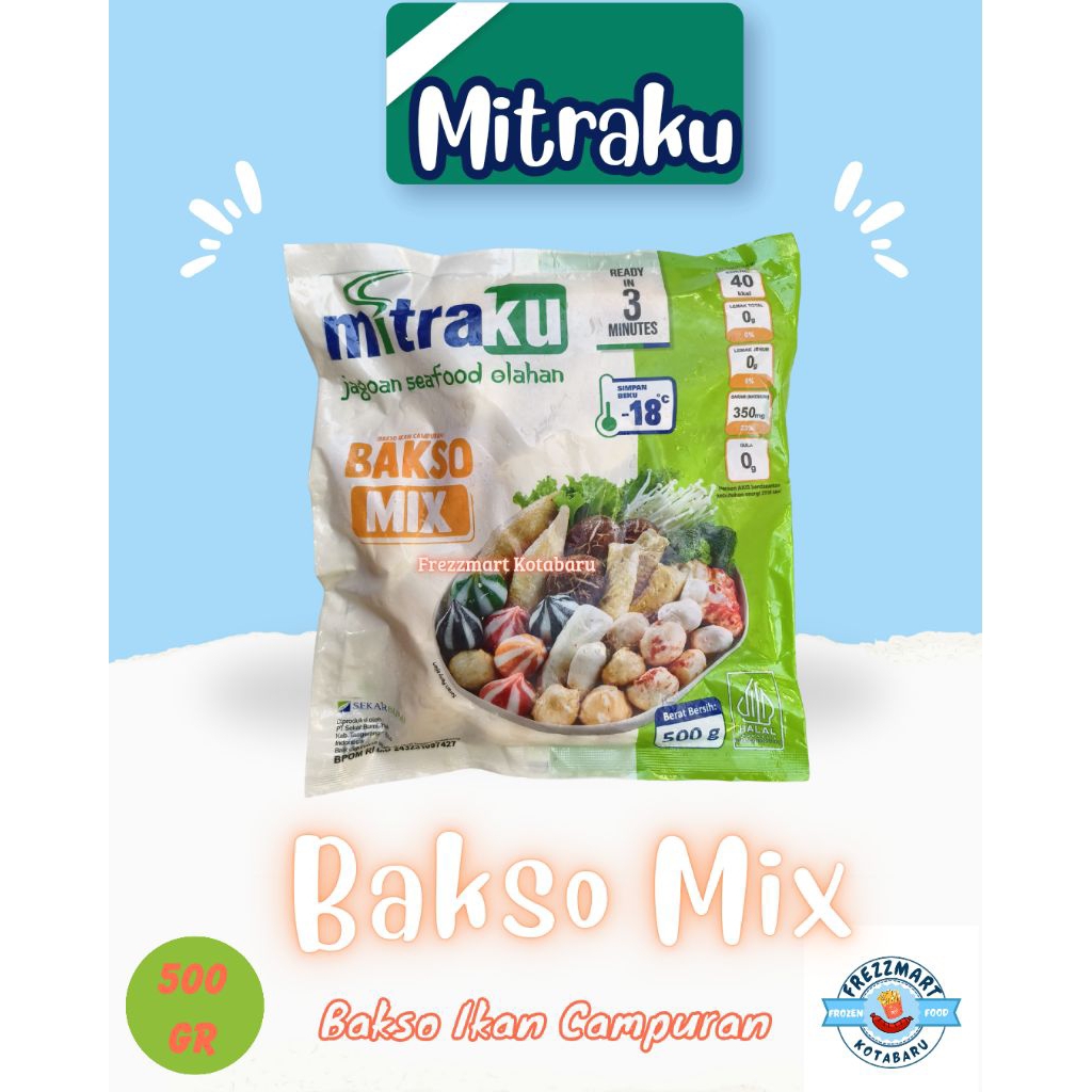 

Mitraku Bakso Mix Ikan Campuran 500 GR Frozen Food Frezzmart Kotabaru