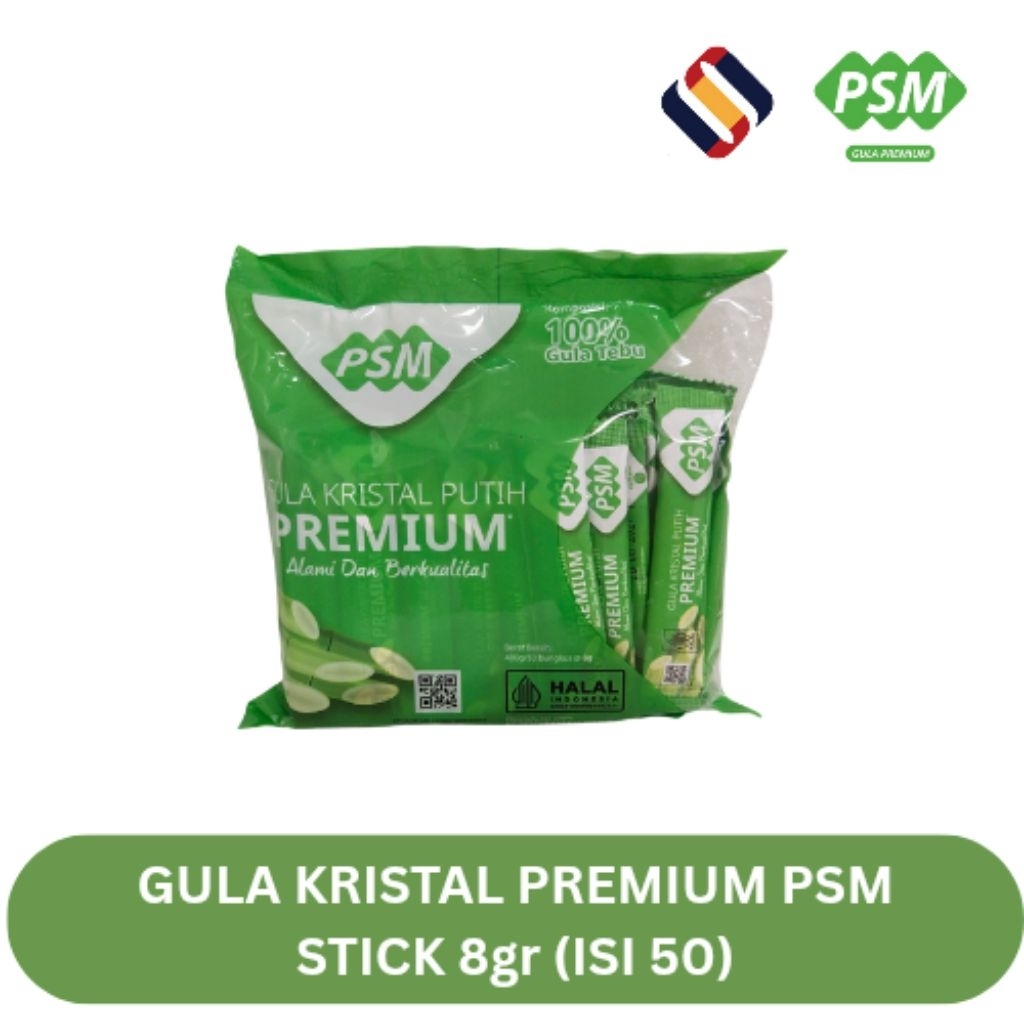 

Gula Pasir PSM Stick 8gr | isi 20 | Gula kristal premium | 100% Gula Tebu
