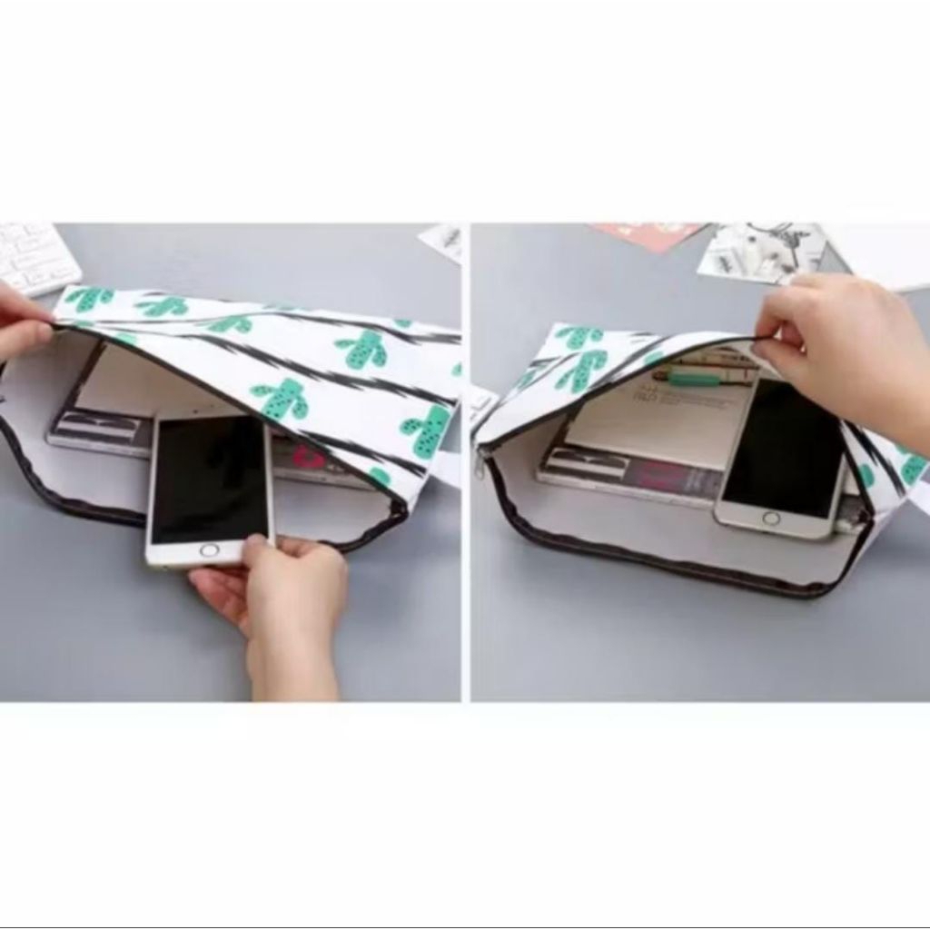 

TAS POUCH PORTABLE A4 FILE STORAGE POUCH MOTTIF KAKTUS / TEMPAT FILE A4 UNICORN / TEMPAT ALAT