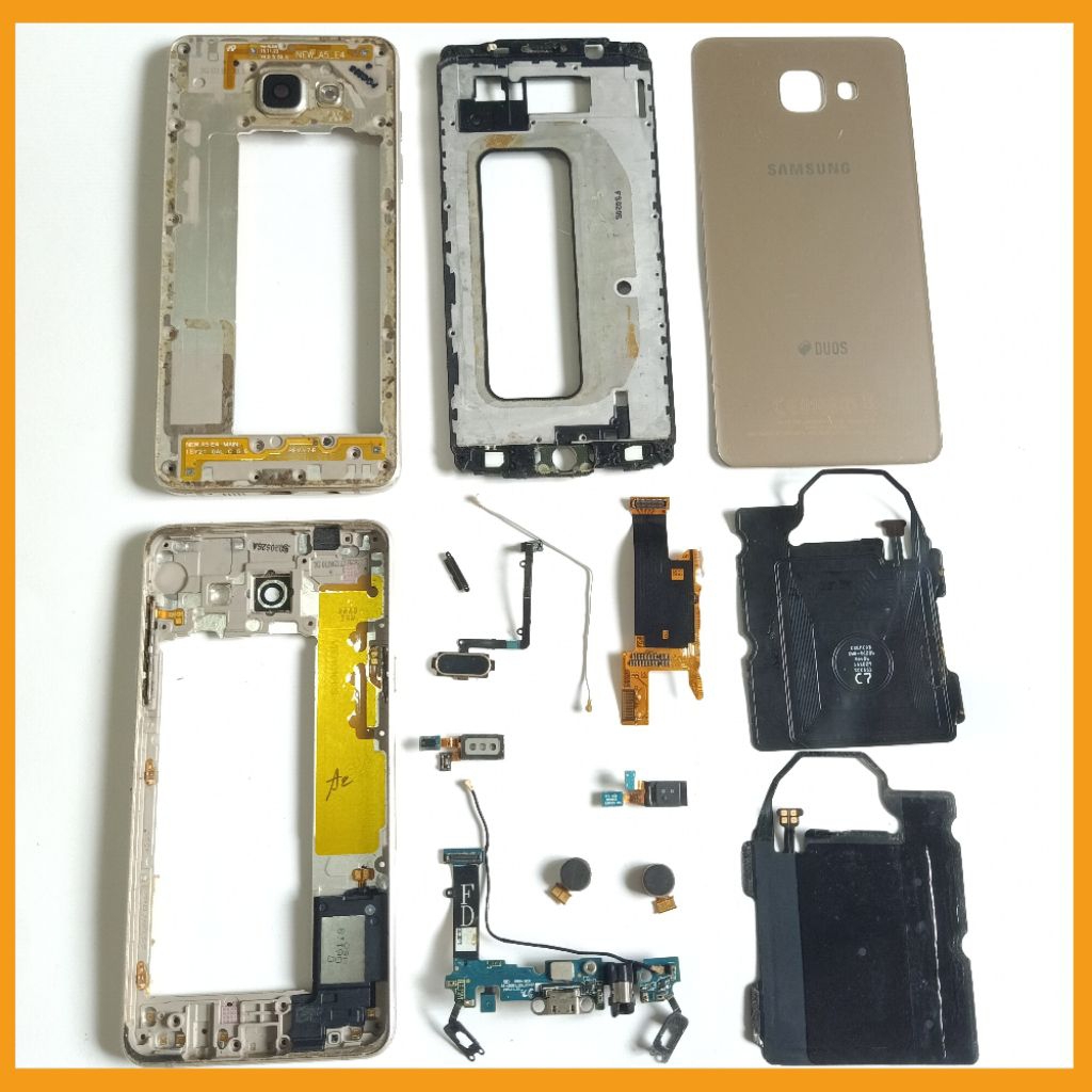Sparepart Copotan  Samsung A5 2016 A510f Second Original Normal  frame  backdoor  Bazel kumplit tomb