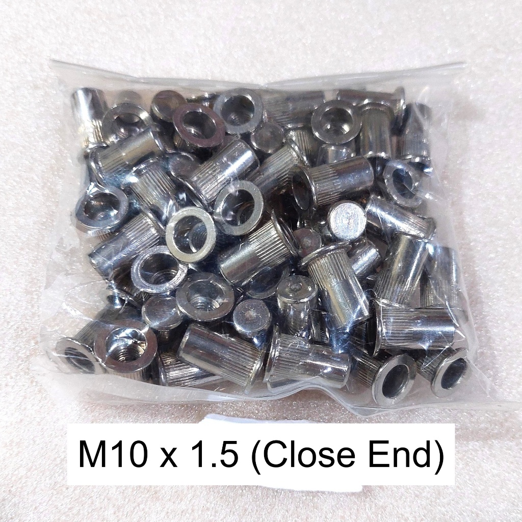 Close End Rivet Nut M10 x 1.5 Stainless Steel / Mur Rivet Tanam - Nut Insert - Mur Furniture