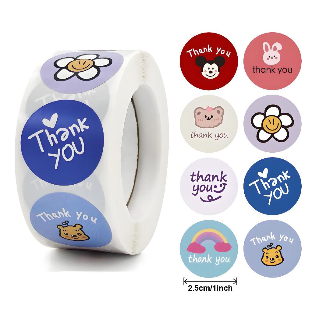 

Sticker Thankyou isi 500pcs bulat ukuran diameter 2.5cm SALE