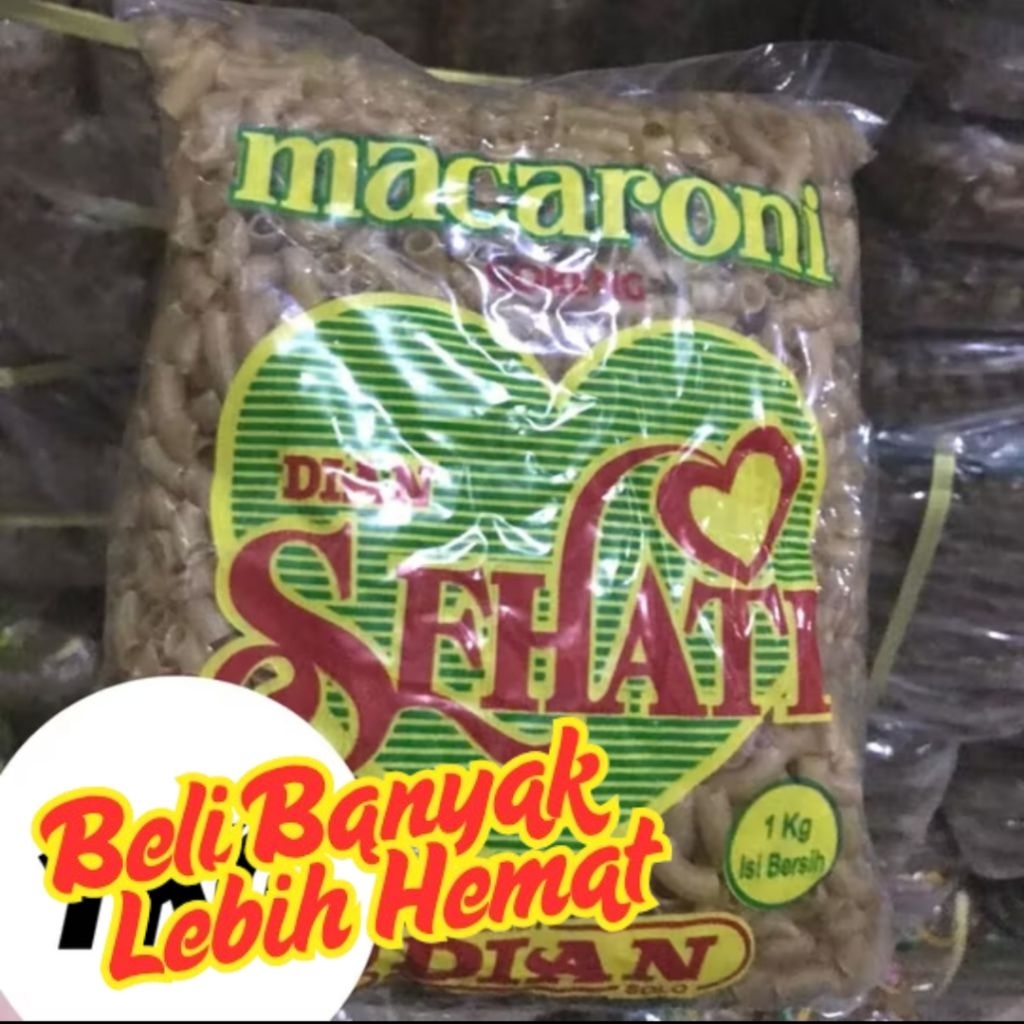 

MAKRONI MEKAR MURAH / MAKRONI MURAH / MAKARONI MENTAH / MAKARONI MEKAR COKLAT SEHATI DIAN 1 KG