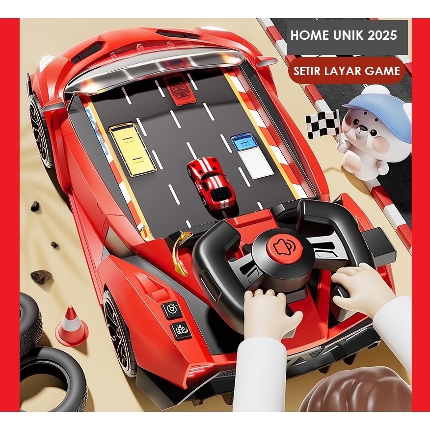 RACING CAR PLANE  - SETIR APOLLO ROKET DIY KREATIF MUSIK MAINAN ANAK MESIN SETIR LAYAR BOX GERAK SIM