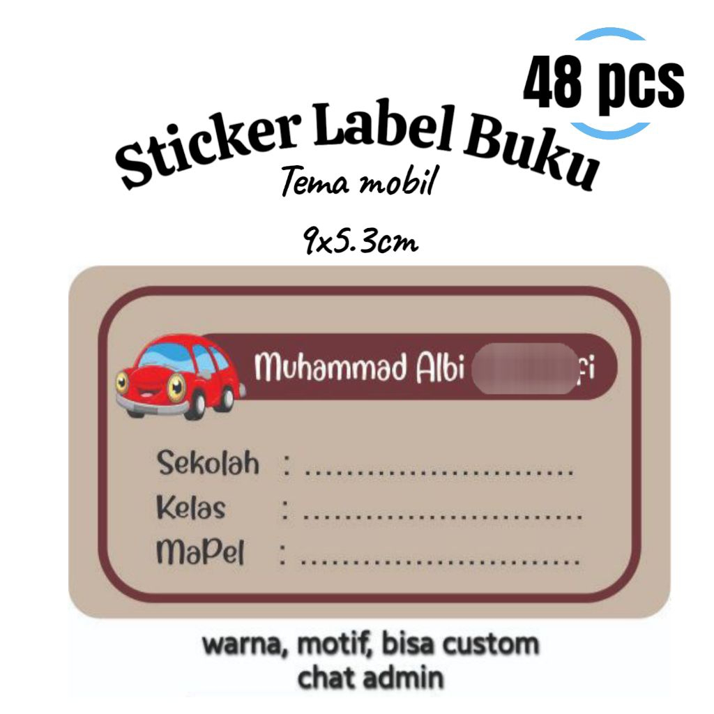 

STICKER LABEL NAMA PELAJARAN 9X5.3CM CUSTOM LANGSUNG JADI