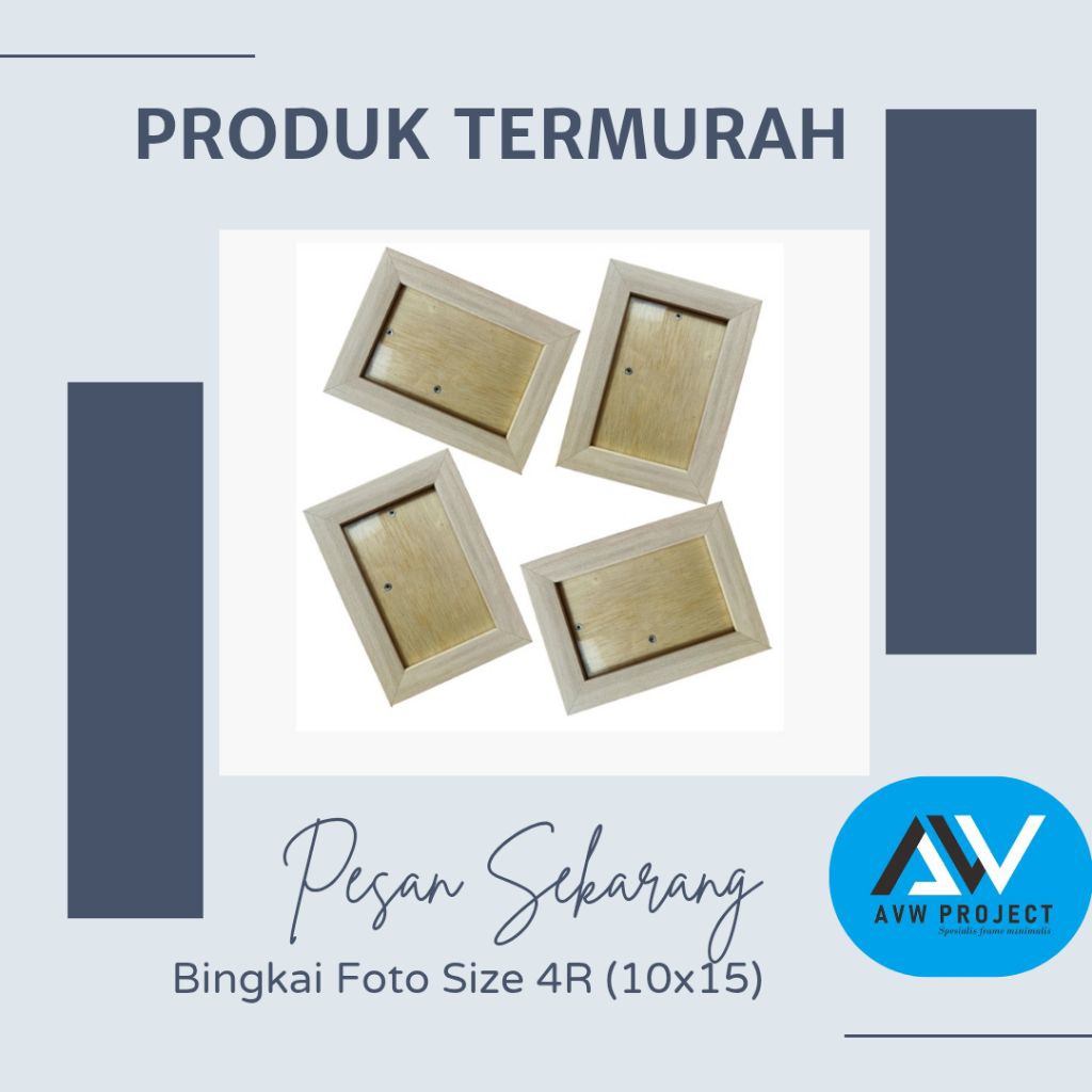 Bingkai Foto motif Kayu Muda size 10x15 (4r), Frame, pigura, foto