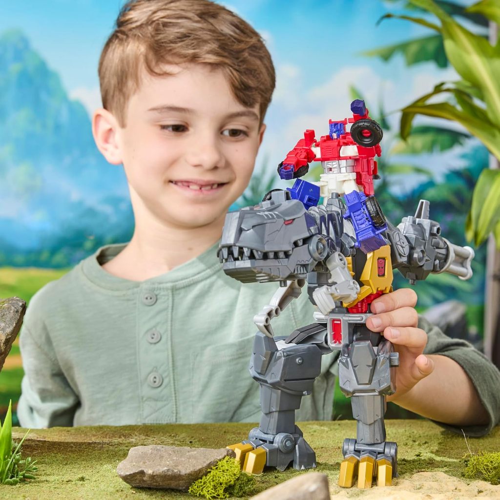 Transformers Cyberworld Grimlock Chomp & Battle 9-Inch Action Figure, Quick Change to Dino Mode, Rob