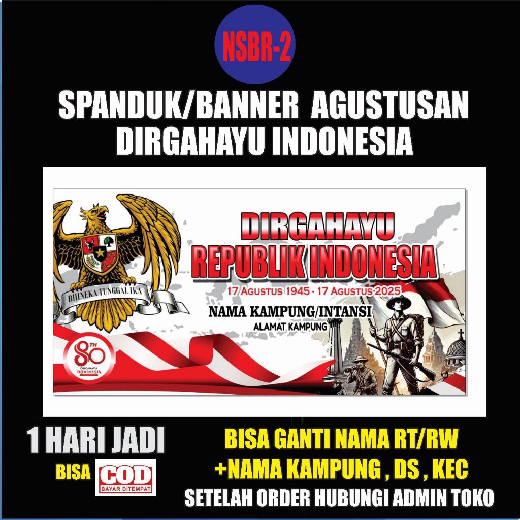 Benner / Spanduk Kemerdekaan Indonesia / spanduk dirgahayu Indonesiaku ke-80