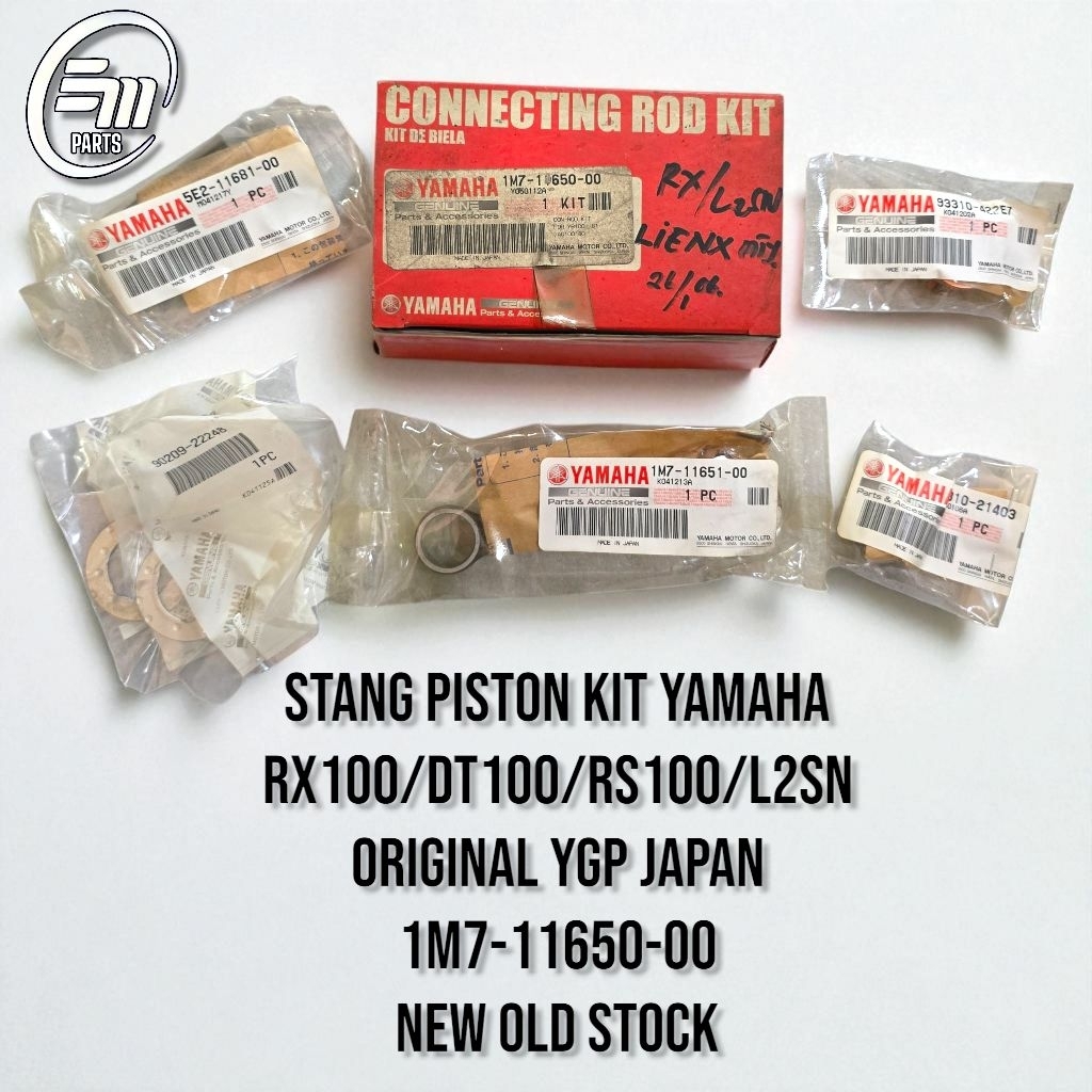 STANG PISTON KIT SET SEHER SEKER YAMAHA RX RX100 DT100 RS100 L2SN 1M7-11650-00 ORIGINAL YGP JAPAN NO