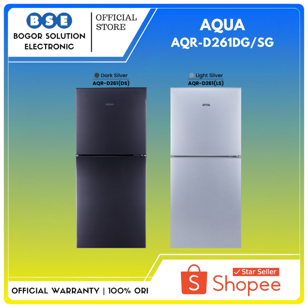 Kulkas 203L AQUA 2 Pintu AQR-D261DG/SG AQUA AQRD261