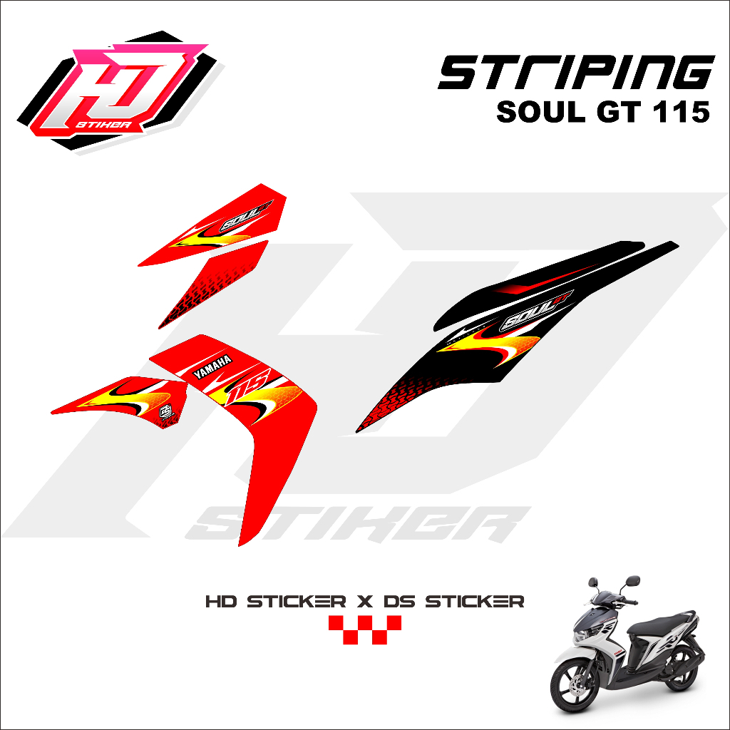 Stiker Striping Motor Mio Soul GT 115 Decal Sticker Soul GT 110 Varian WARNA HD180725 HD STIKER