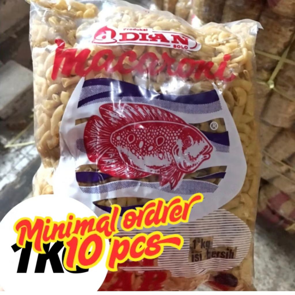 

MAKARONI BANTET MURAH / MAKRONI MURAH / MAKARONI MENTAH / MAKRONI BANTAT KUNING OSKAR DIAN 1 KG (minimal 10 pcs)