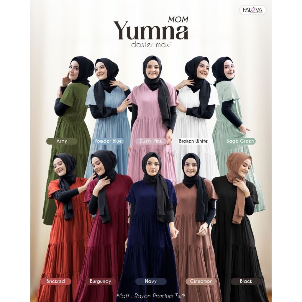 Homedress Yumna by Falova | Daster Rayon Premium Panjang Lengan Pendek | Homedress Busui Bumil Frien
