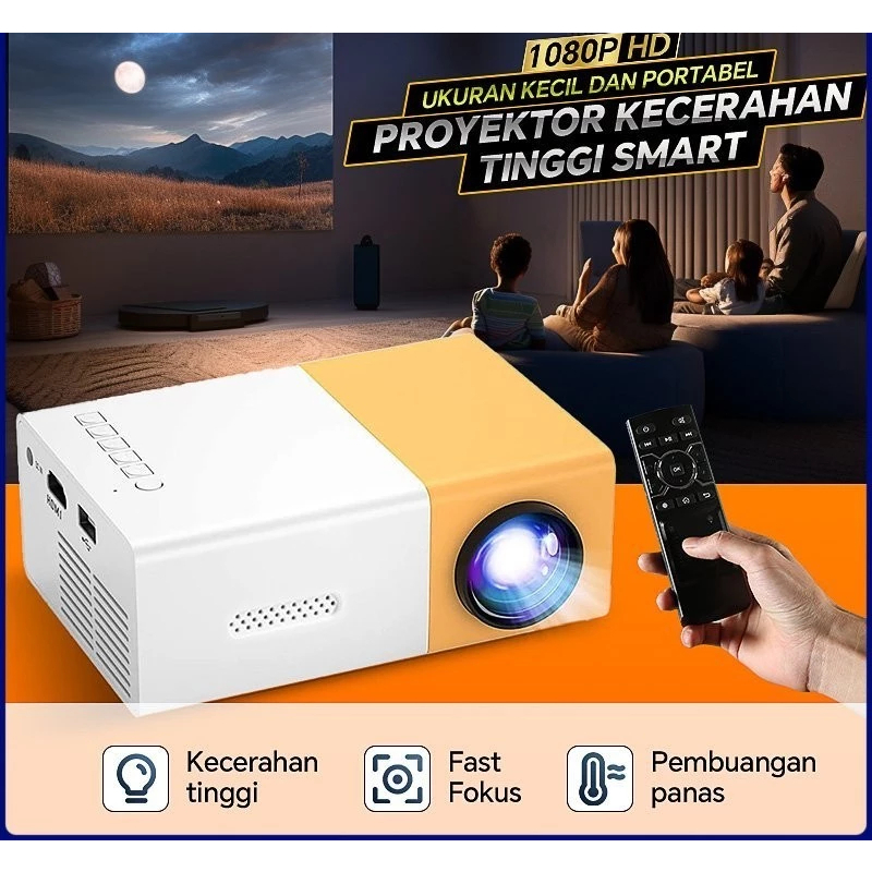Projector Mini For Phone Portable Home Theater Murah Mini Proyektor YG300 USB HDMI Laptop Projector