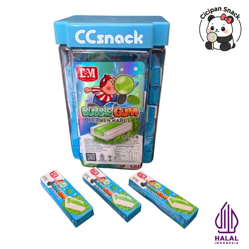 

DSM BUBBLE GUM MINT BIRU TOPLES ISI 60
