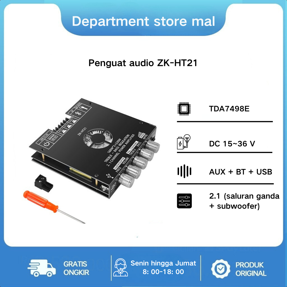 ZK-HT21 Bluetooth Digital Power Amplifier 2.1 Channel / Bagus