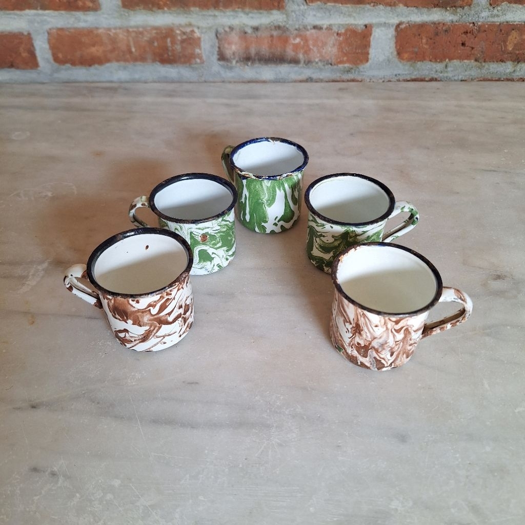 Cangkir Lurik Jadul Lawas Antik