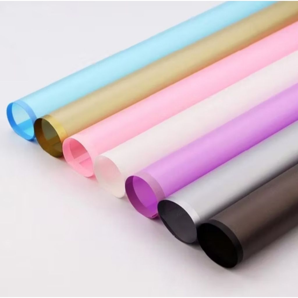 

Kertas buket colored line transparant cellophane flower wrapping warna hitam