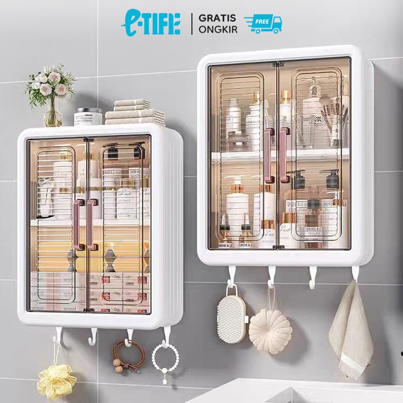 Rak Gantung Dinding Rak Kamar Mandi Rak Dinding Tempel Tertutup Rak Dinding Kamar Mandi Plastik