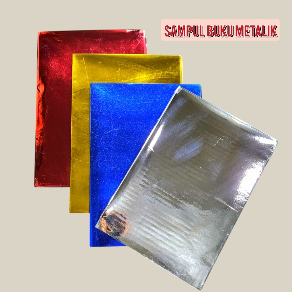 

20 lembar Sampul Buku metalik Warna Metalik Ukuran KWARTO buku tulis biasa