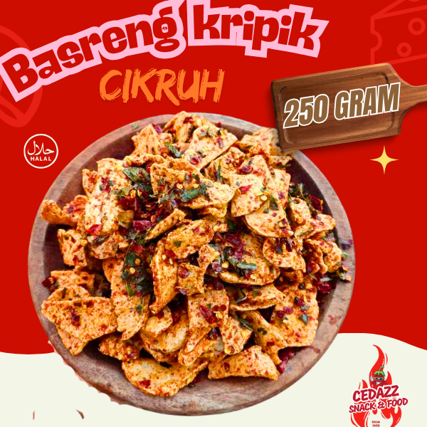

250 gram kripik basreng pedas daun jeruk renyahhhh