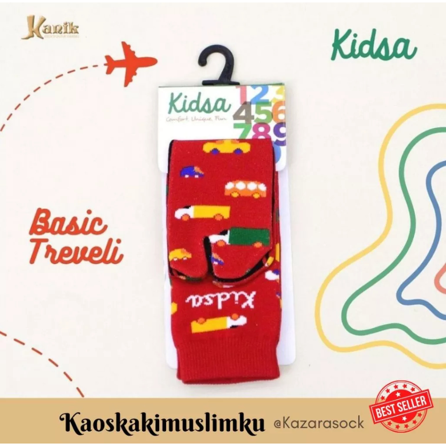 Kaos Kaki Anak Laki Laki Perempuan Motif Travel - Kanik Kidsa Full Printing