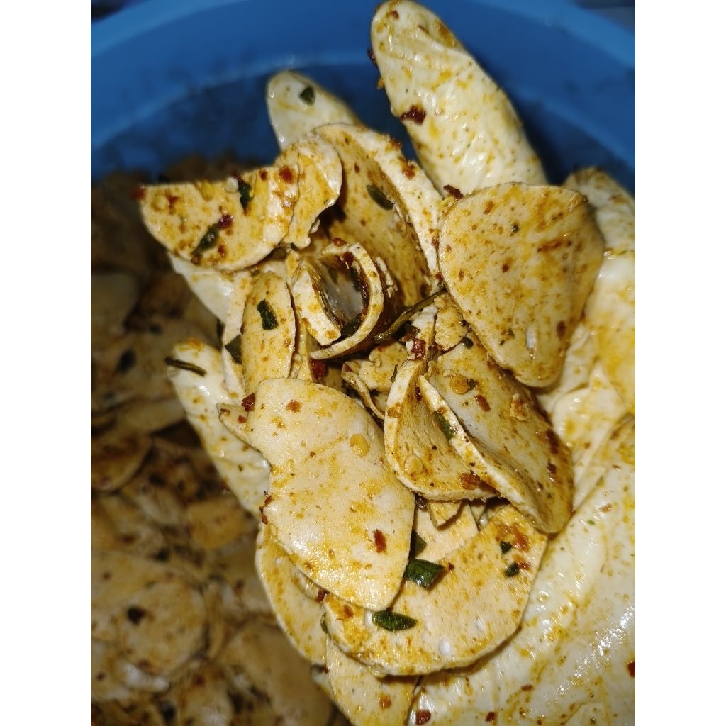 

Basreng pedas, original daun jeruk