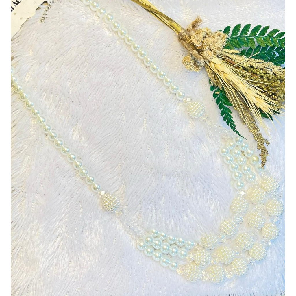 Kakung mutiara 3 susun/kalung mutiara/kakung hijab mutiara/kalung mutiara buatan/kalung kebaya/kalun