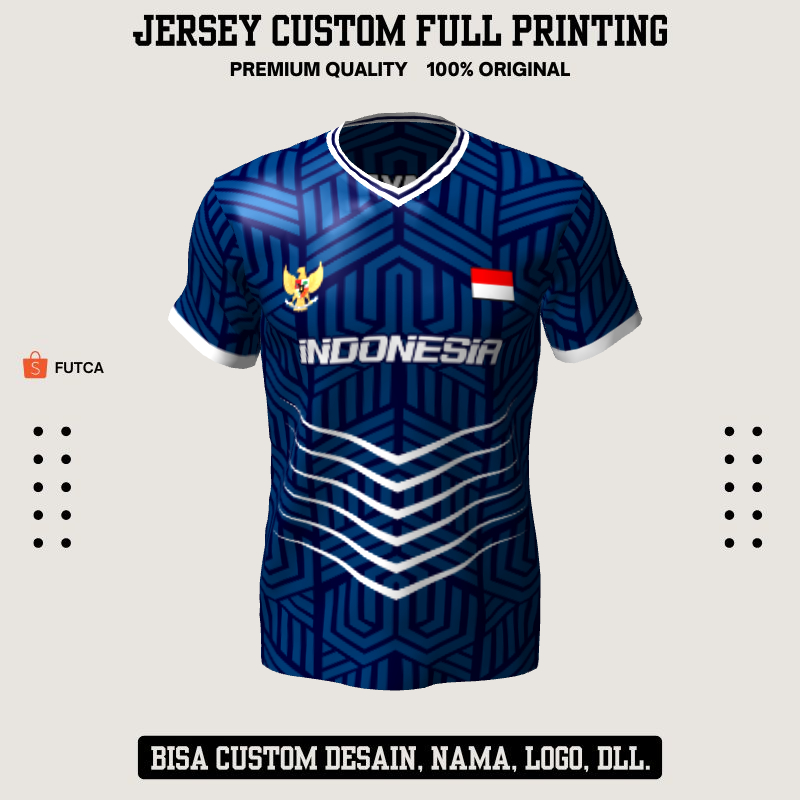 Kaos Jersey Futsal Biru Motif Abstrak 187 - Jersey Olahraga Custom Full Printing