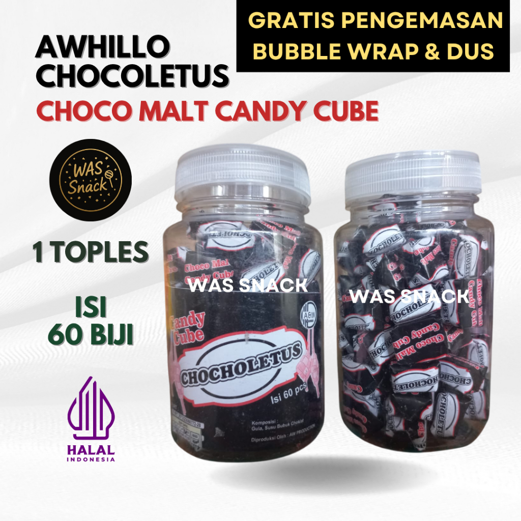 

Permen AWhillo Chocoletus Candy Cube (1 TOPLES ISI 60) - Permen Coklat Willo