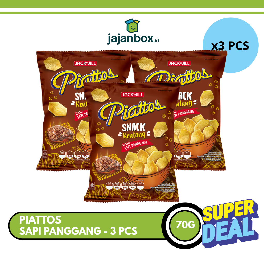 

Piattos Sapi Panggang Snack Keripik Kentang 68 gr - 3 Pcs