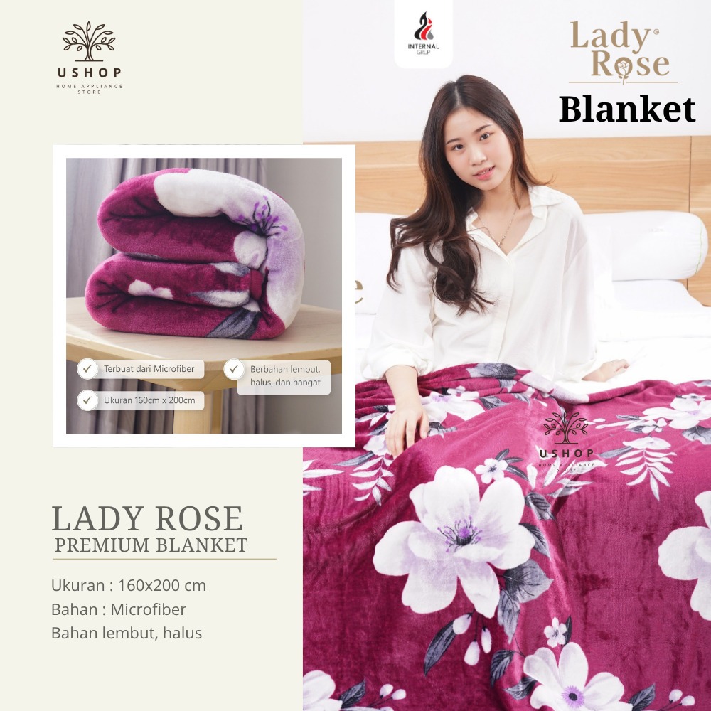 LADY ROSE Selimut 160x200 - motif Starnight Serra Mu Psg Kitty Sweet Key Keroppi Food Danilla Tropis