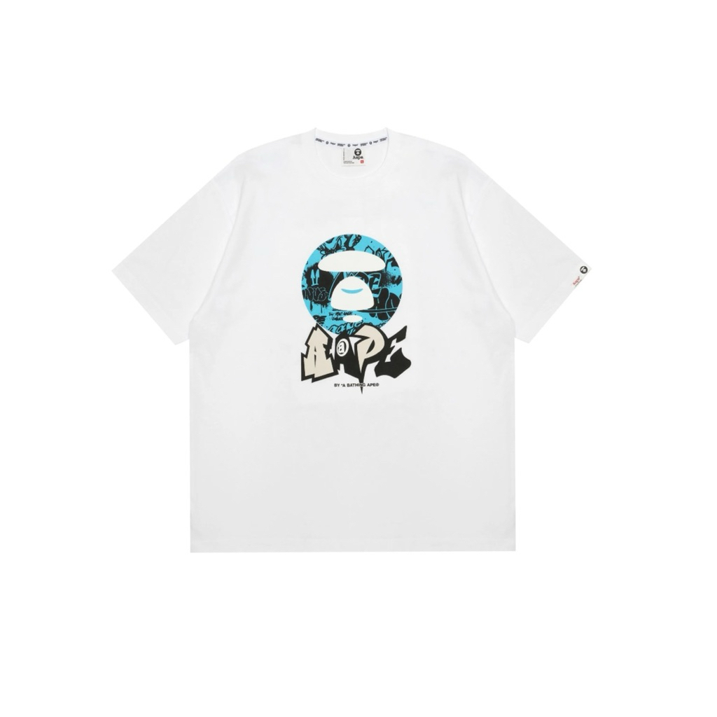 Aape moonface logo white tshirt