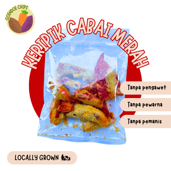 

Keripik Cabai Merah 100 Gr Goendoe Chips - Cemilan Khas Batu Malang