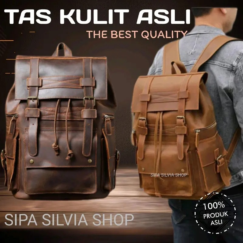 Tas Ransel Kulit Pria - Tas Bahu Tas Kulit Asli Garut