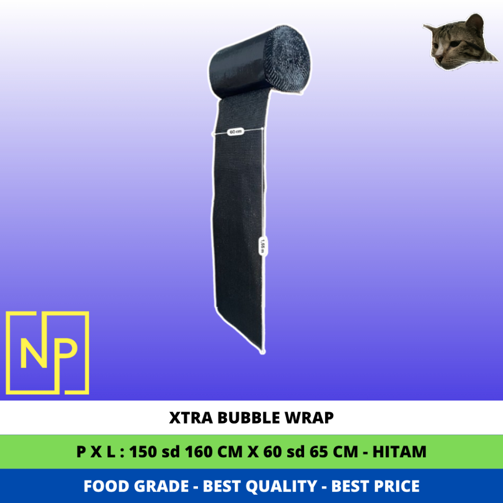 

XTRA BUBBLE WRAP - 160 CM X 65 CM - HITAM