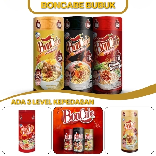 

Boncabe Cabai Bubuk Chili Powder Original Rasa Gurih Pedas Hot Kemasan Botol Berat 45 Gram