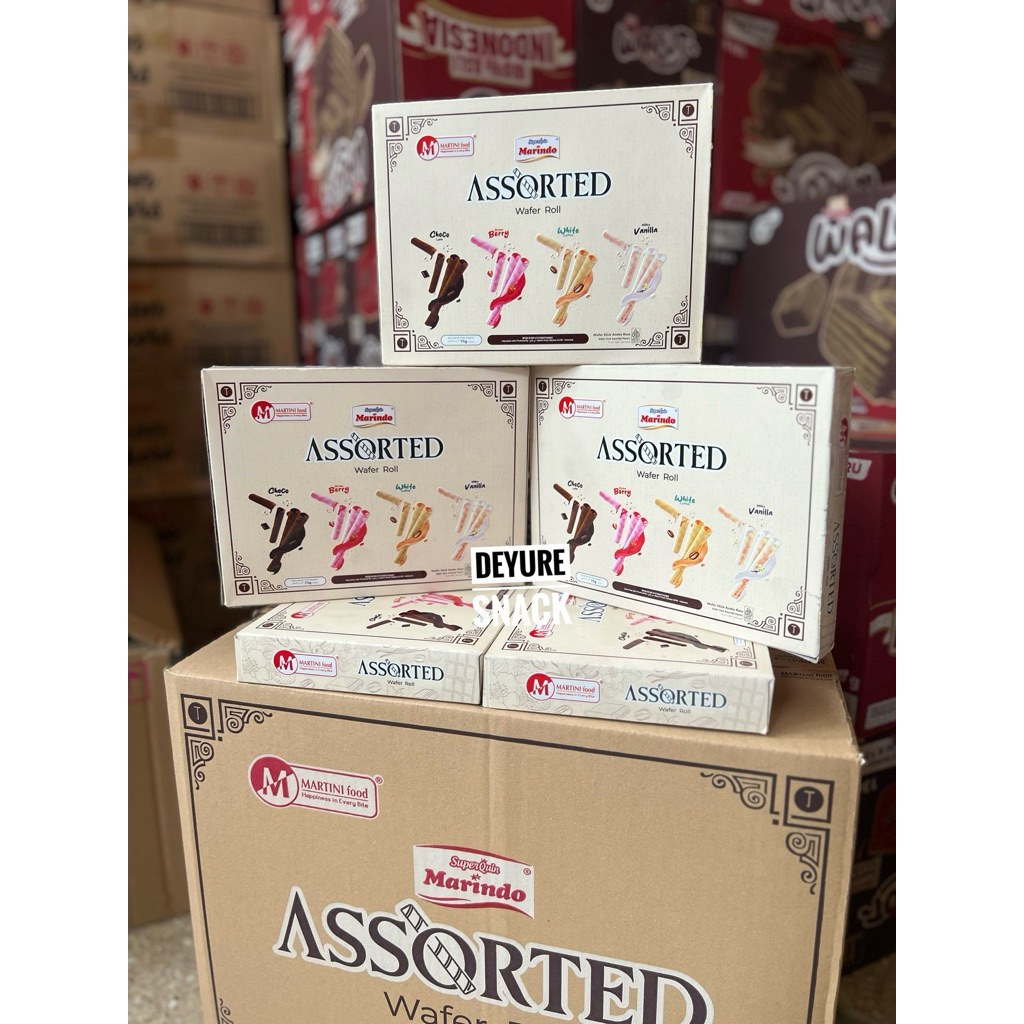 

Marindo Waferstick Roll Assorted 1 Karton isi 24 box @75gr Superquin