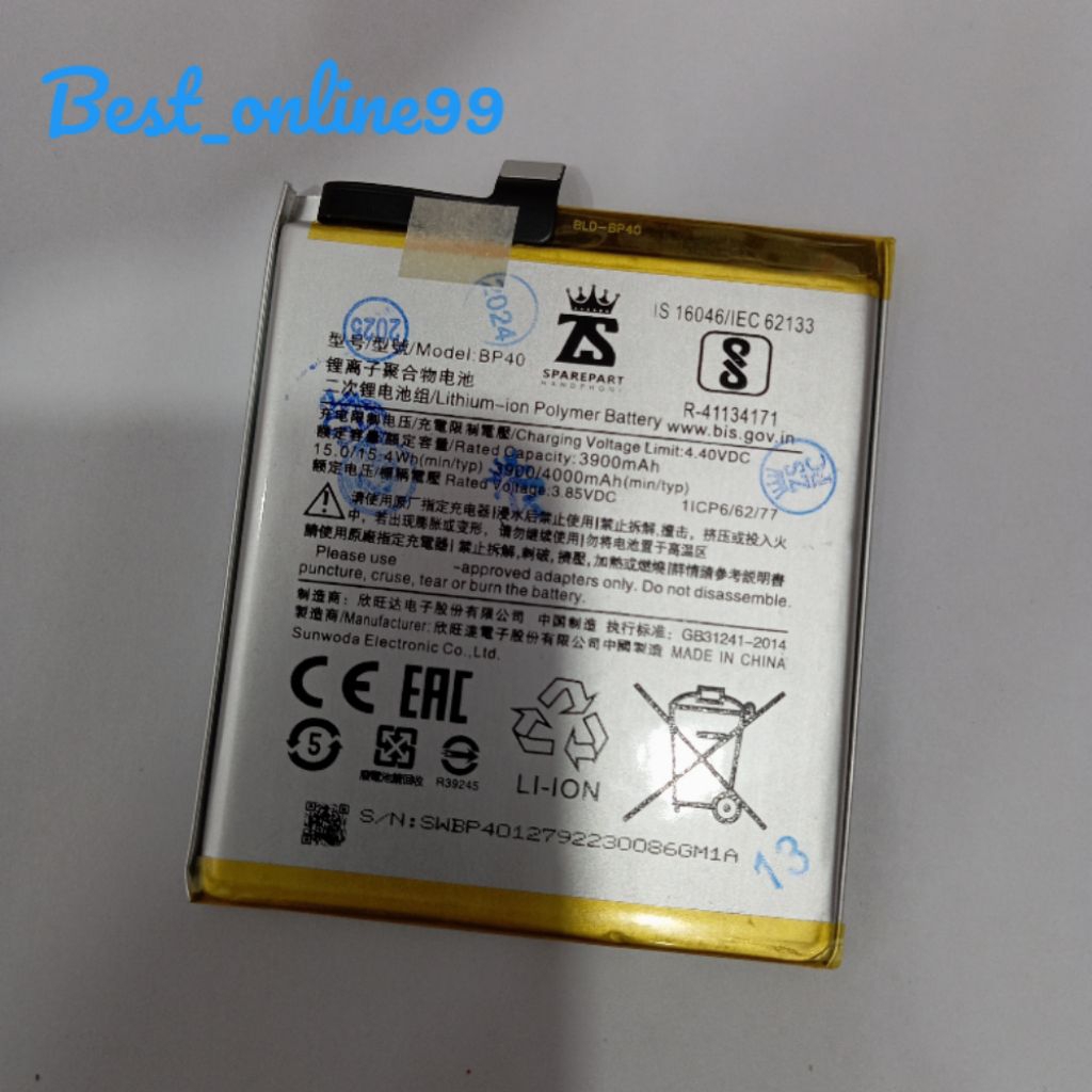 BATERAI MI 9T PRO / BP-40 ZEVAN