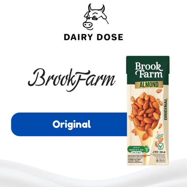 

Brook Farm Almond Milk 200 ml - Original Matcha Dark Chocolate Salted Caramel UHT Susu Almond Kacang