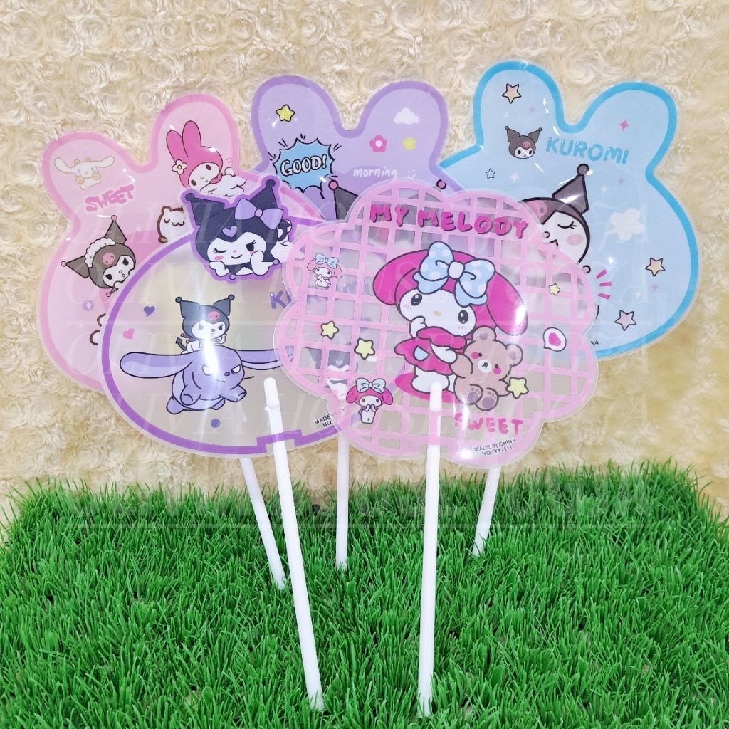Kipas Plastik Kuromi Cinnamoroll My Melody Set 3 pcs Kipas Tangan Cinnamoroll Pompompurim Kuromi My 