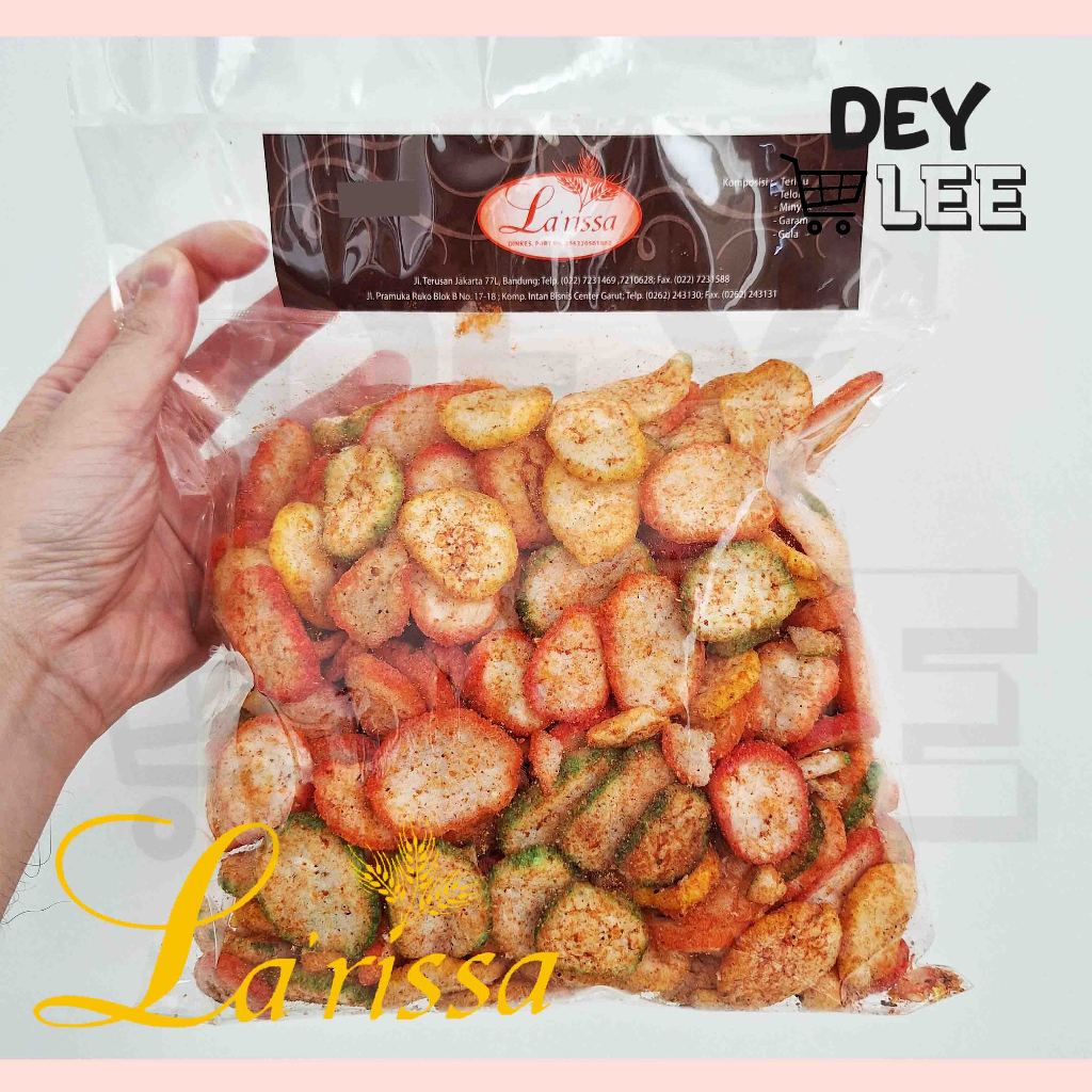 

LARISSA Kerupuk Bawang Pelangi Pedas Cemilan Snack Bandung