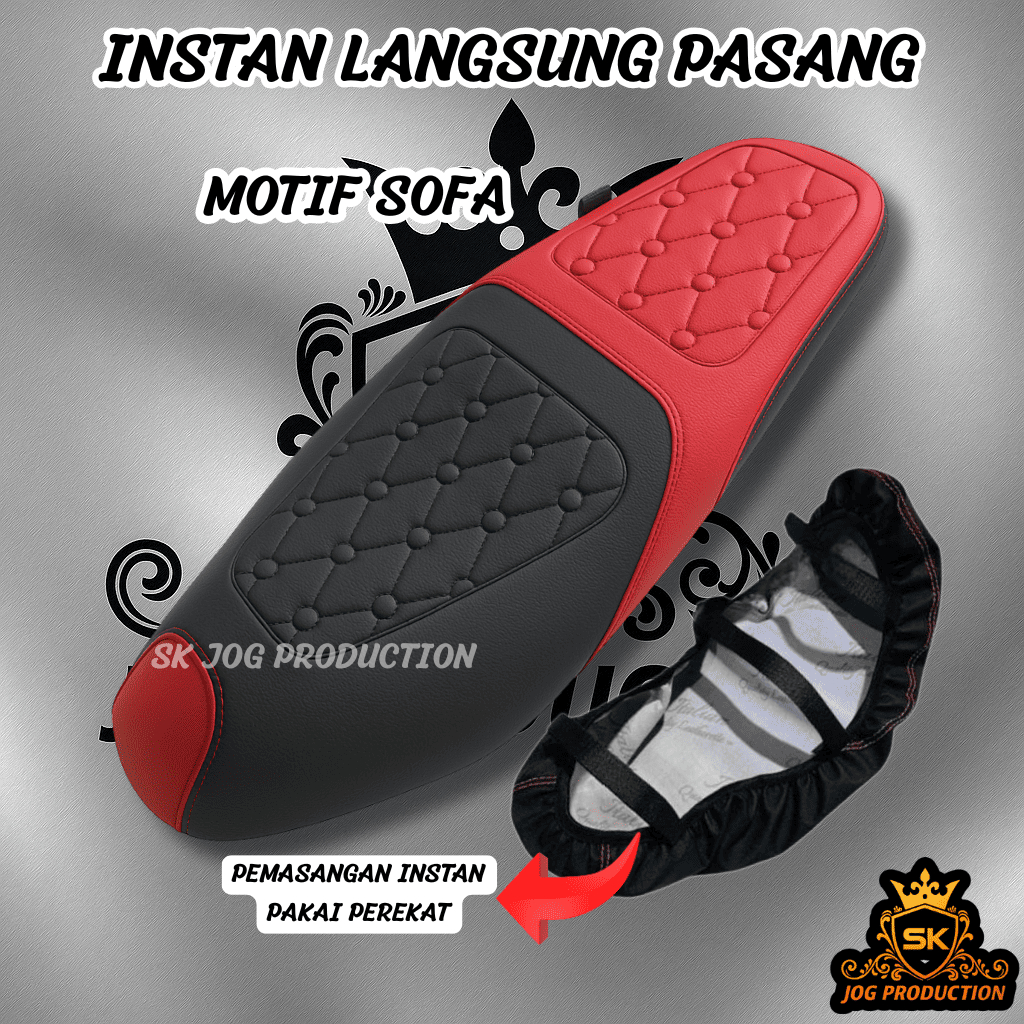 COVER JOK MOTOR (PAKAI KARET) MOTIF SOFA SARUNG JOK MOTOR Beat Vario Nmax PCX ADV AEROX SCOOPY DLL