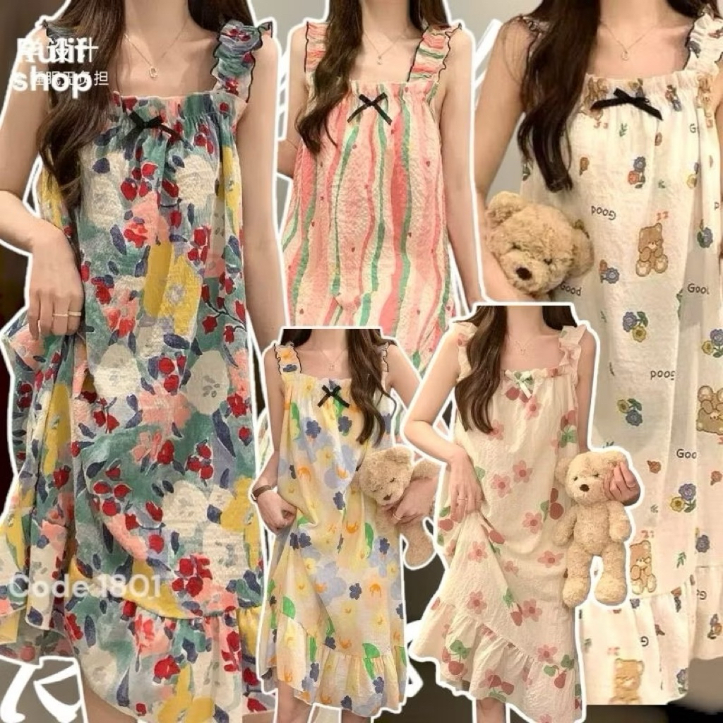 Daster wanita Airflow lengan renda/Daster wanita/Baju tidur piyama wanita import