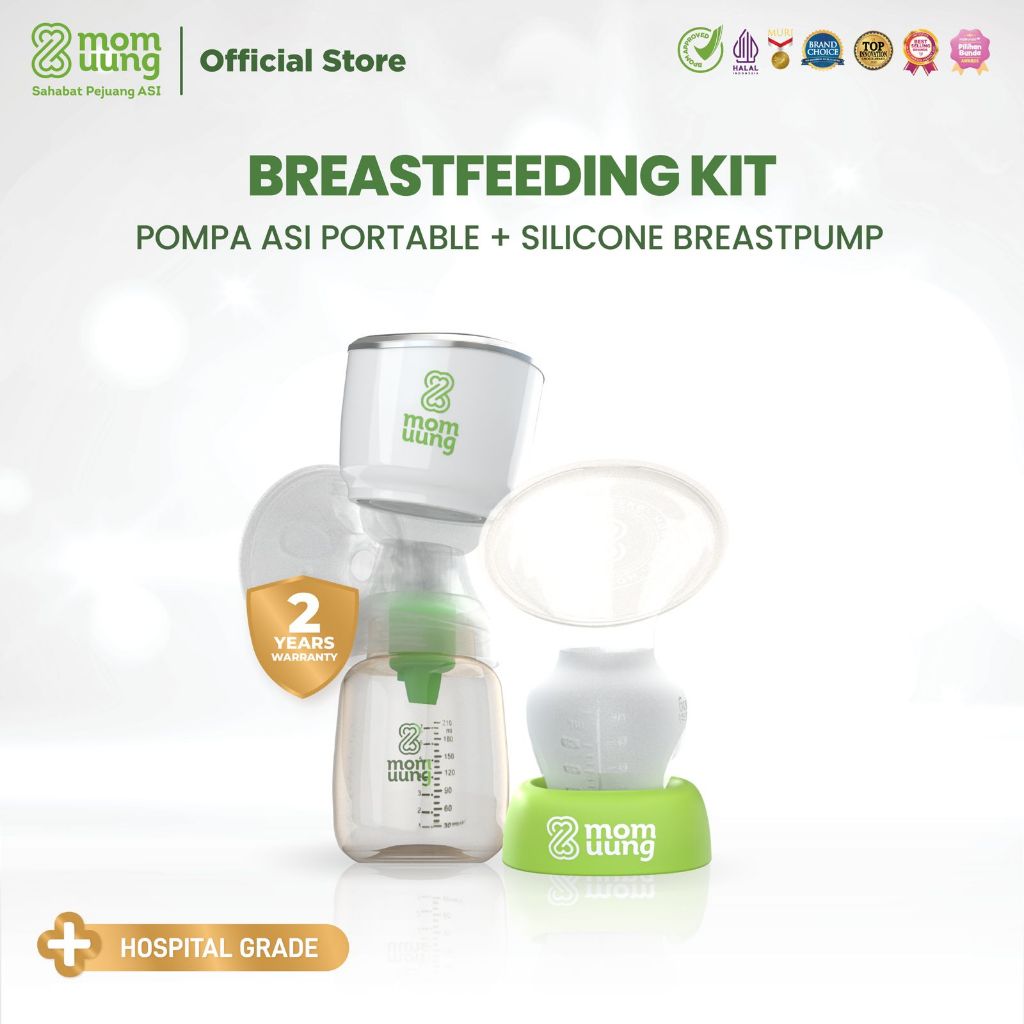 Mom Uung Special Bundle - Pompa ASI Portable & Silicone Breast Pump - Hospital Grade - Garansi 2 Tah