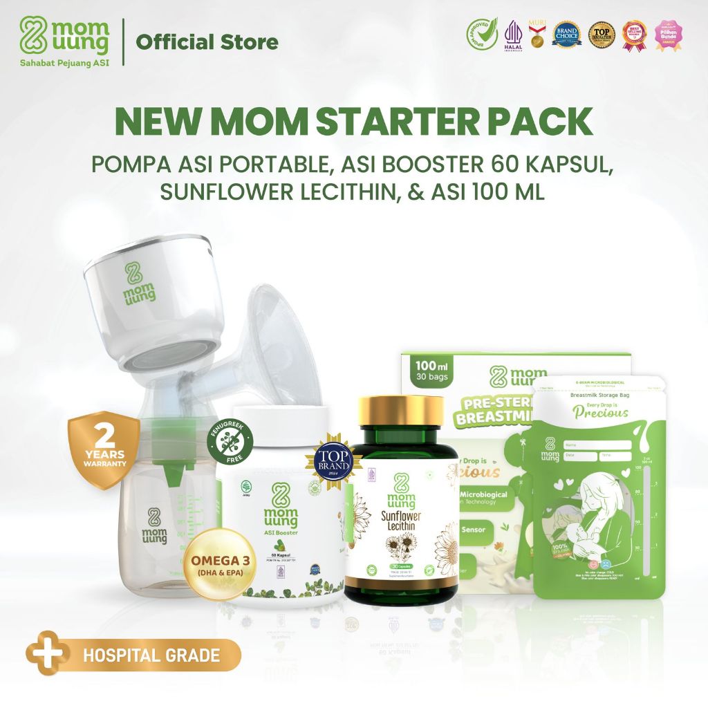 Mom Uung Special Bundling Breastfeeding Kit - Halal Bpom - Non GMO - Fenugreek FREE