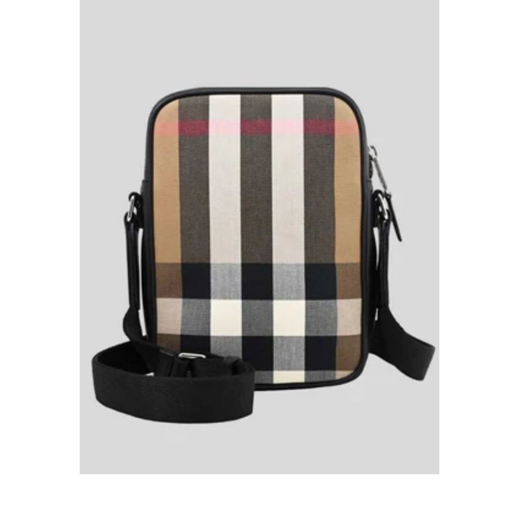 Tas Pria Burberry Sling Paddy Black Taupe Brown